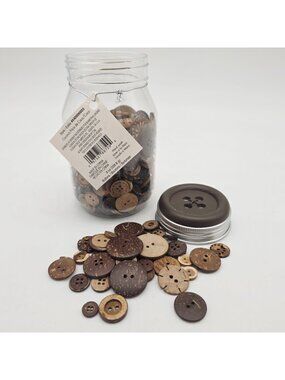 Assorted Coconut Wood Buttons For Crafting Sewing Or DIY Projects